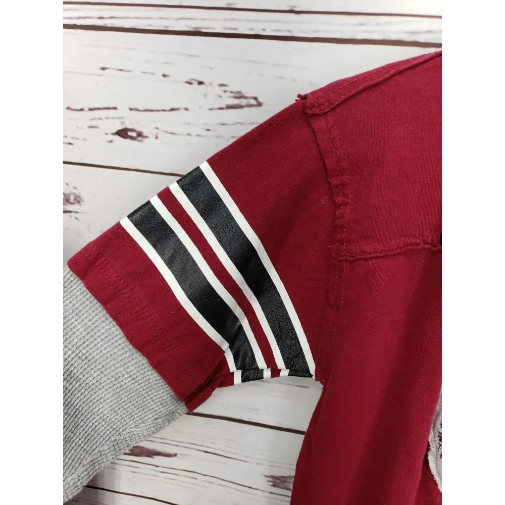 Alabama Crimson Tide T-Shirt Red Gray‎ Long Sleeve Athletic Size Large 14/16